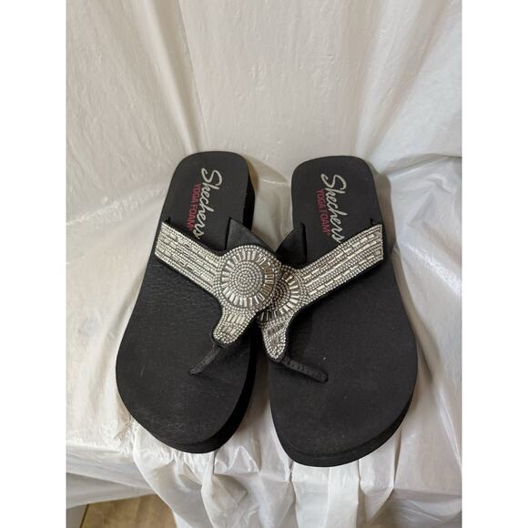 Skechers Vinyasa Stone Candy Sandals Flip Flop Yoga Foam Blush Women's Size 9 - Picture 2 of 6